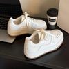 Leather thick-soled non-slip spring new simple thick-soled casual comfortable heightening sports shoes