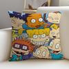 Nostalgic RRugratsS Cushion Cover Breathable and skinfriendly linen pillowcase square removable and washable cushion