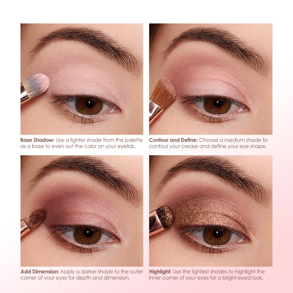 JULYSTAR 40 Colors Eyeshadow Palette, Romantic Pink Rose Matte Shimmer Eye Shadow Pallete, Long Lasting Nude Earth Tone