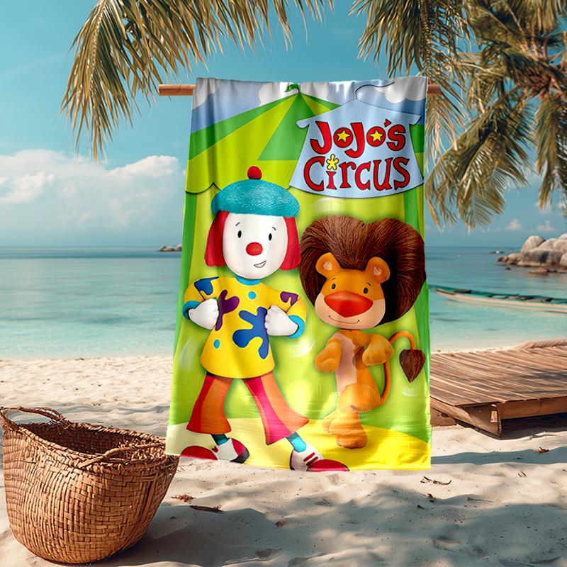 Ultra-Soft Beach Towel with JoJo's Circus Theme,Ideal for Pool - Camping, Diving - Perfect Travel Essential, Vibrant Beach Towel.
