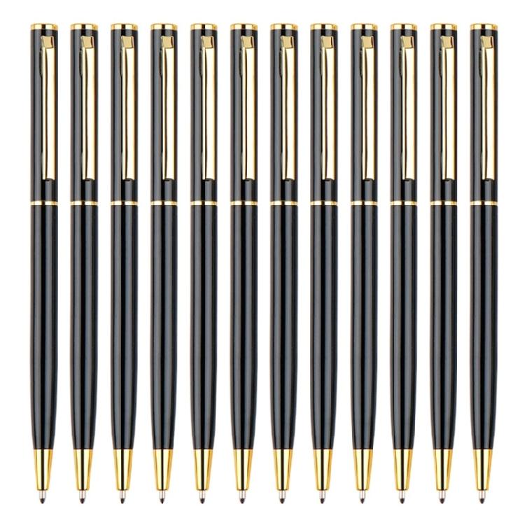 

12pcs Metal Ballpoint Pen 1.0mm Stationery Pen Black Ink Stationery Pen Gift Pen Smooth Writing Pen for Student 1