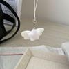 Cartoon Flocking Cat Pendant Keychain Y2K Butterfly Wings Key Ring For Women Girls Cute Camera Bag Pendant Decoration Gifts