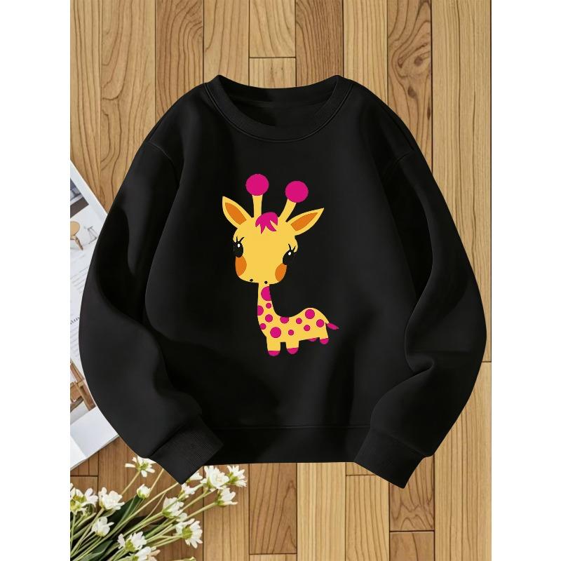 European sizes Kids' Round Neck Sweatshirt with Fashionable Print, a Versatile Top