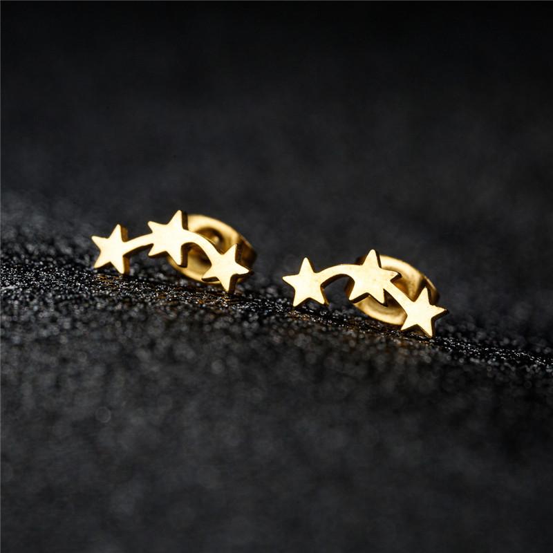 Stainless Steel Geometric Stud Earrings for Women Minimalist Circle Triangle Star Ear Studs Horseshoe U Shaped Earings oorbellen