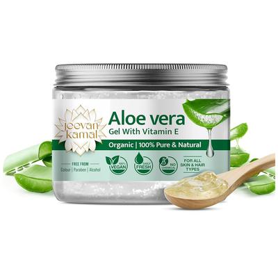 Jeewan Kamal Aloe Vera Gel 300g | For Face, Skin & Hair - Herbal, Natural, Moisturizing, Soothes Sunburn, Acne & Dandruff | Non-Sticky, Hydrating G