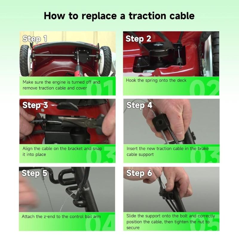 105-1845 Deck Engagement Clutch Cable Replace for 20012 20016 20019 20001 20003 20005 20007 20064 Lawnmower Deck Cable