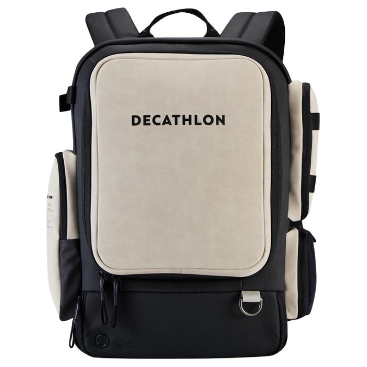 

Decathlon 27 л Повседневная легкая сумка на молнии для улицы Водоотталкивающая ткань черного цвета с белым Унисекс и модель для пары унисекс белый/чёрный