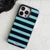 Korean Ins Blue Stripe Luxury Phone Case For iPhone 16 17 ProMax 15 14 13 12 11 Pro Xs Max 7 8 Plus Niche Y2K Phone Cases Fundas