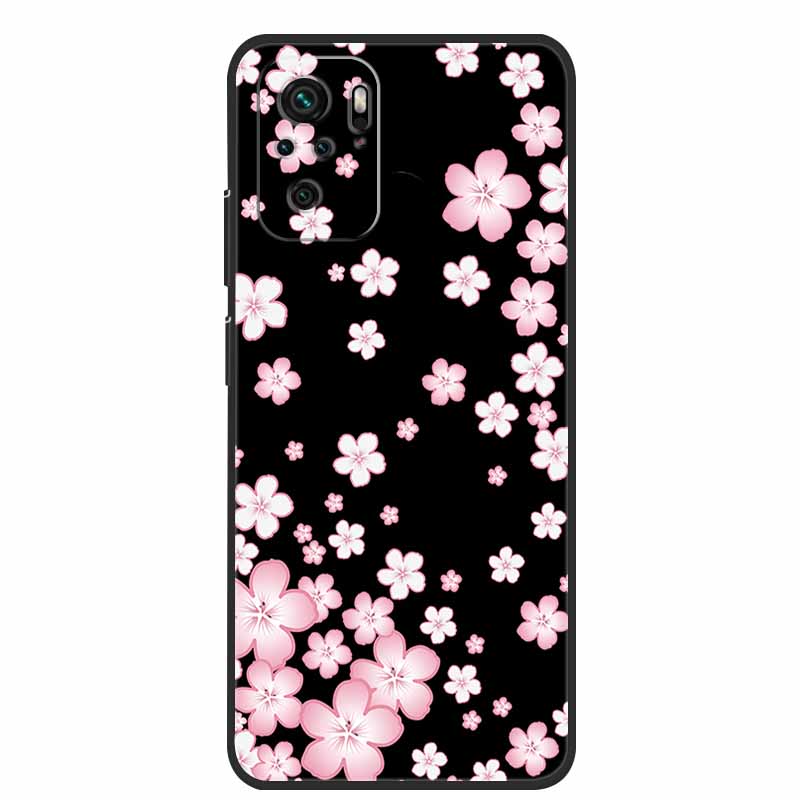 Für Xiaomi Poco M5s Hülle Luxus TPU Weiches Silikon Handy Rückseite für PocoM5s Stoßfest Blumen Niedliche Cartoon Blumen Neue Hülle