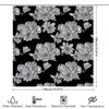 Black And White Floral Print Shower Curtain Bathroom Decor With Magnolia Flowers Pattern, 72 X 84 Inches For Home Use