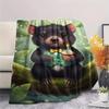 1PC Fairy Tale Style Print FlAannel Blanket, High Quality Comfortable for All Seasons, Home Decor, Warmth and Comfort