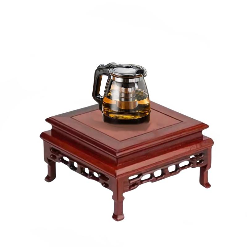 High Quality Coffee Tea Sets Wooden Pedestal Display Stand Tea Pot Base Tea Tray Cup Wooden Mat Dining Room Sets Drinks Shelf