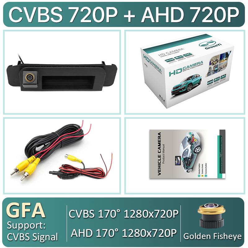 

GreenYi 170° AHD Car Rear View Camera For Mercedes Benz C Class CLA W205 W117 Reverse Reversing Vehicle Parking AHD GFA-CVBS720P-AHD720P