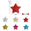 2025 Gold Glitter Five-Pointed Star Christmas Tree Ornaments