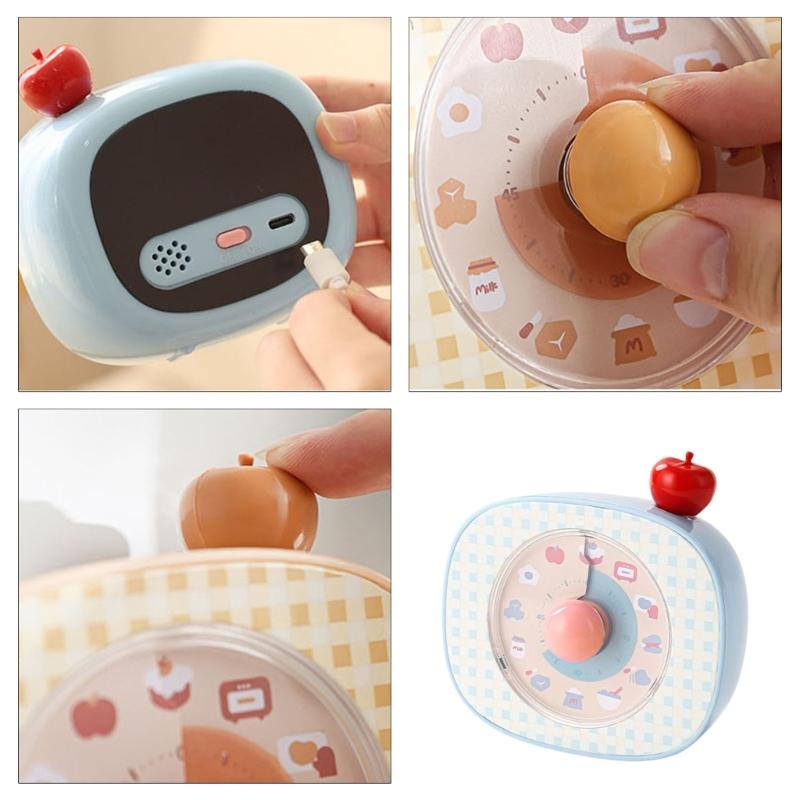 Portable Visual Rotating Timer Quiet Count Down Clock For Study Kitchen Cooking Use Time Management Device