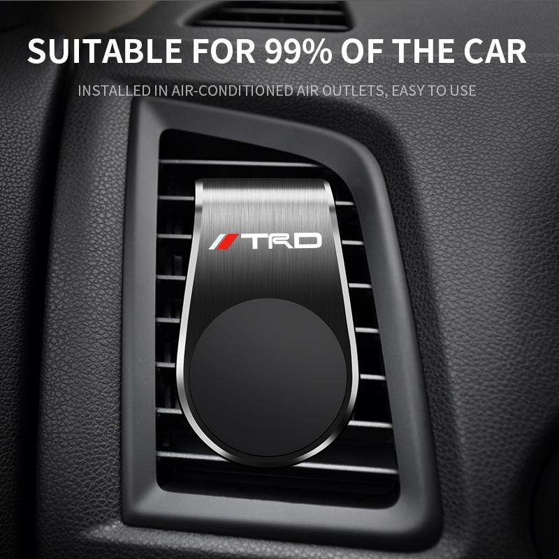 1x Car Magnetic L-shaped Car Dedicated GPS Phone Holder Emblem for Toyota TRD Chr Corolla Camry Rav4 Yaris Hilux Prius Avensis Auris