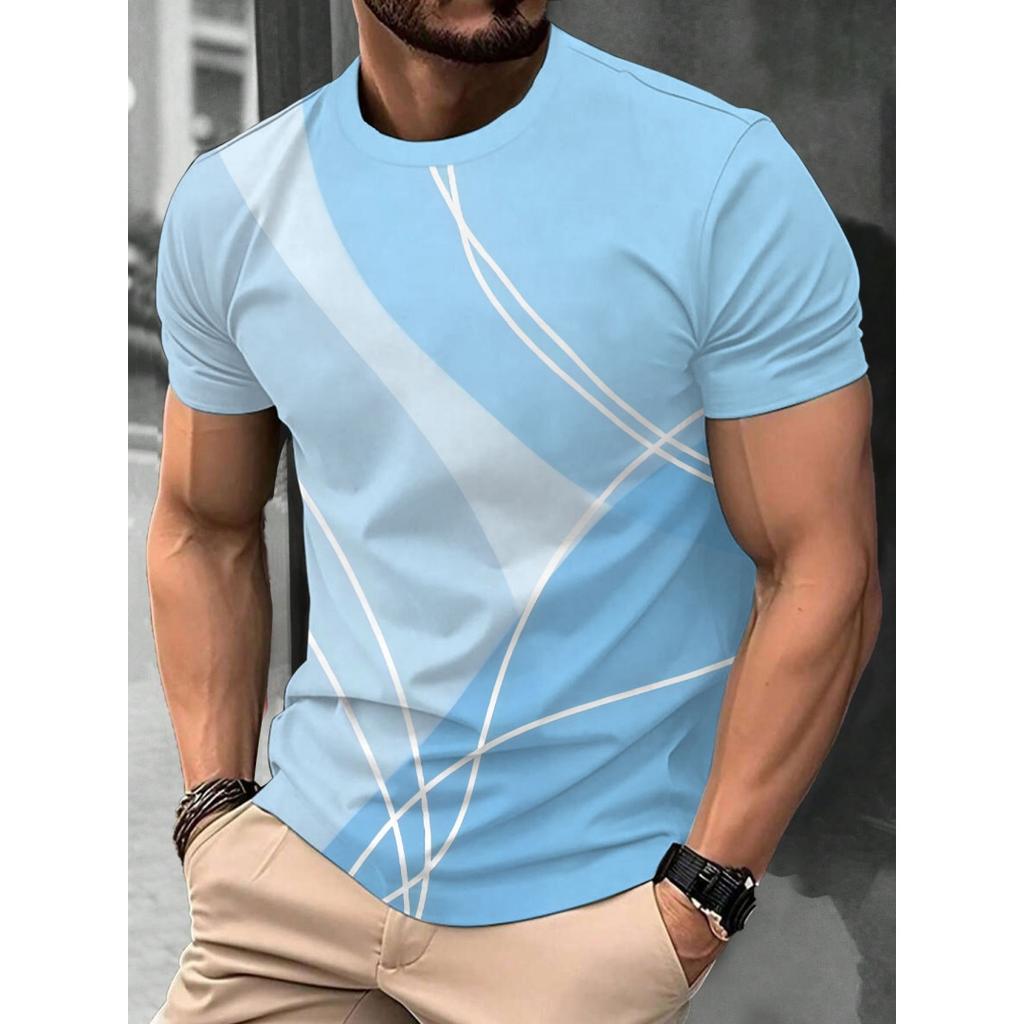 Men's Striped Top Simple Comfortable Short-sleeved Fashionable T-Shirts Men’s