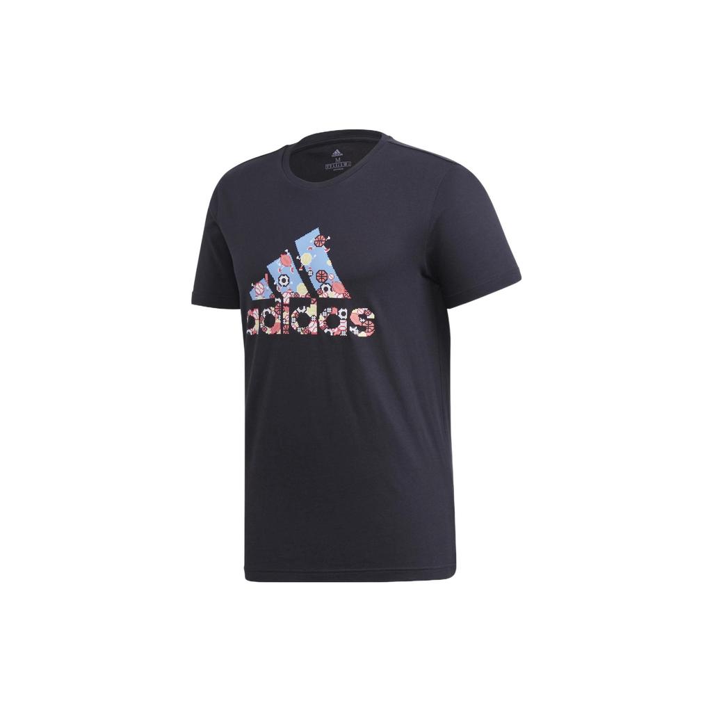 Adidas 8-Bit Badge Of Sport Printed Breathable Short Sleeve T-Shirt Men Tops Black FN1745