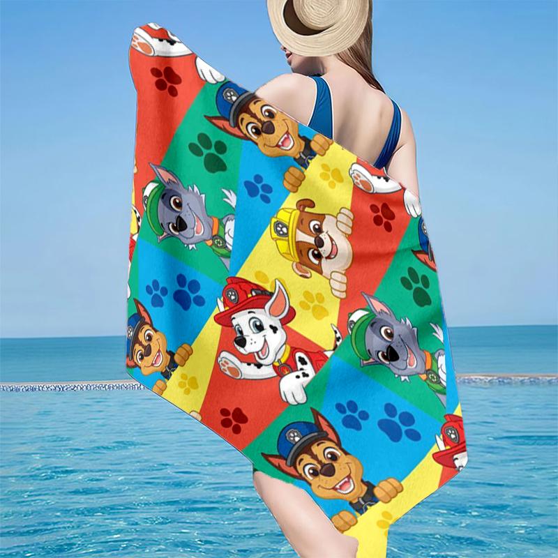 Dog Paw Adventure Beach Towel, Super Soft Microfiber, Gift for Her/Him, Birthday, for Pool, Beach, Travel, Home Decor Fan gifts