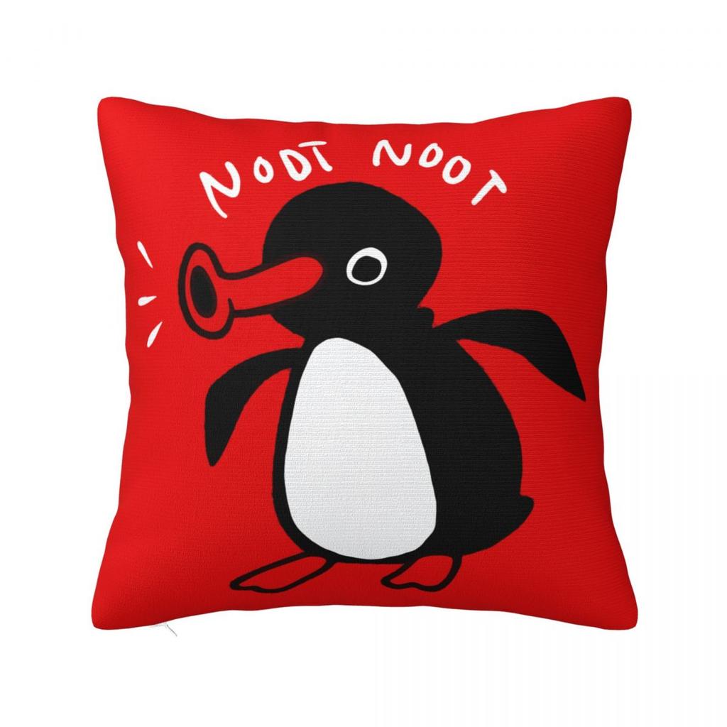 Noot Pingu Square Pillow Covers Polyester Home Penguin Cartoon Cushion Cover Cool Decorative Pillow Cover 45*45