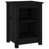 Table de chevet - Maison Exclusive - Noir - Bois de pin massif - 2 compartiments