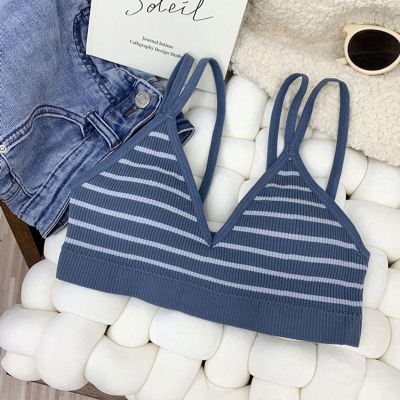 

Тонкий спортивный бюстгальтер с треугольными чашками для женщин, с высокой степенью поддержки, для бега, тренировок, фитнеса, йоги, жилет Blue Free size (40.00kg -62.50kg)