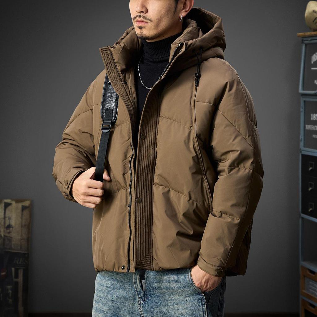 Men's 90% Duck Down Hooded Windproof Jacket 2025 - Thick, High Fill Power Winter Outerwear