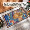 Cosmic Theme Crystal Velvet Floor Rug Personalized Custom Name Text Warm Carpet Home Decoration