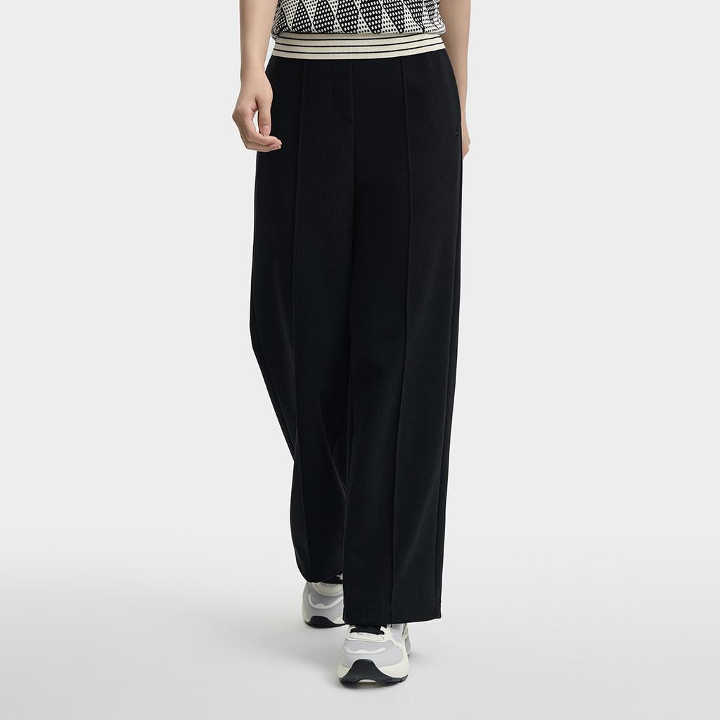 New FILA Knitted Sports Pants Women's Jet Black F11W443602FBK