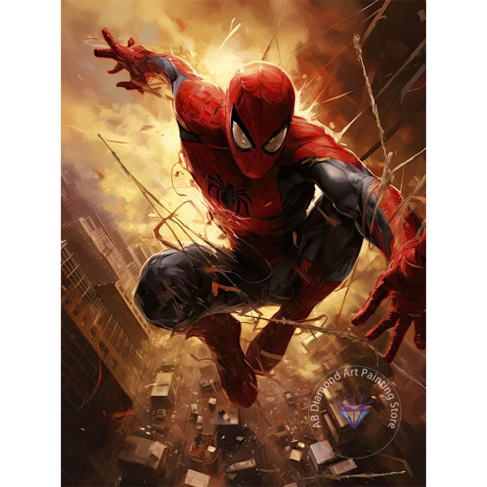 Spider-Man High-burning Realistic Style 5D Diamond Painting Full of Diamonds DIY Hand-applied Diamond Painting Hero Theme Decorative Painting Kit