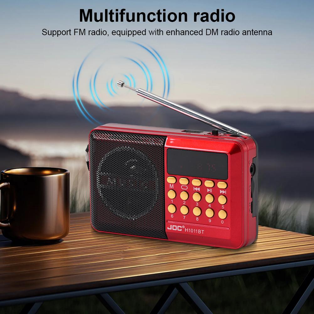 Portable FM Radio Rechargeable BT 5.4 Radio Speaker with LED Display for Home Travel Gifts and for Seniors Elderly Gifts