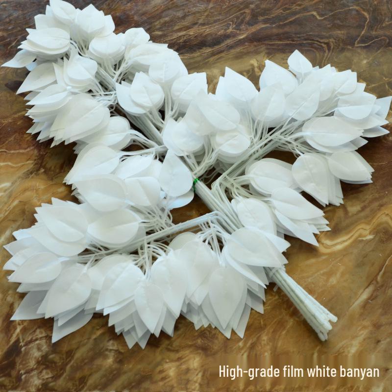 Gold & Silver Banyan and Ginkgo Leaves Fake Tree Branches for Wedding Decoration - Yellow Maple Leaves