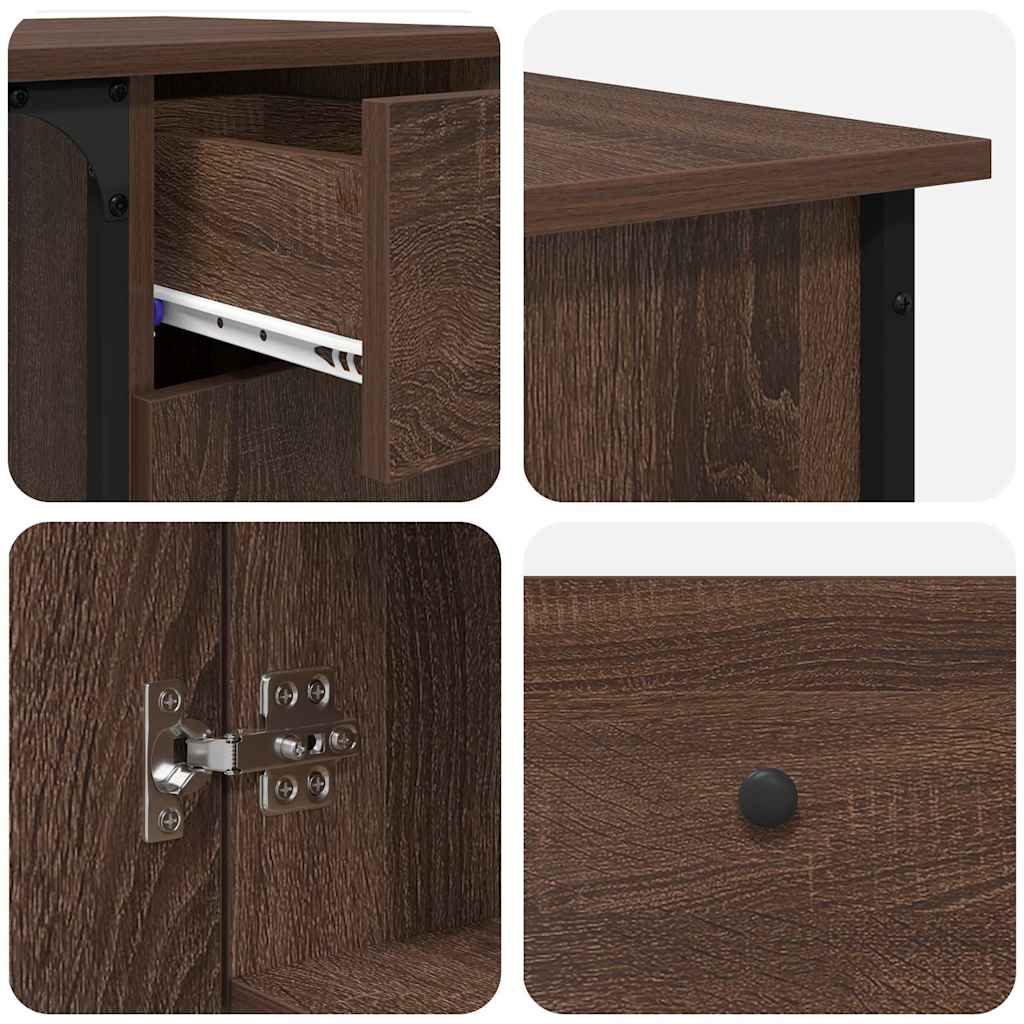 Desk Brown Oak Effect 141 x 141 x 75 cm Particleboard