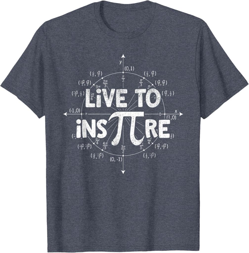 Live to Inspire Pi Symbol Math Teacher Graphic T-Shirt Unisex Casual Short Sleeve Tee
