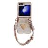 Samsung Galaxy Z Flip7 Iridescent Leather Heart Case – Protective Cover for Z Flip 6/5/4
