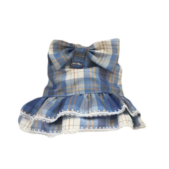 Pet Leash Set Bowknot Decor Traction Hook Pleated Hemming Comfy Round Neck Dog Outfit