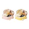 Storage Box Cartoon Trolley Shape Display Case with Handle And Rotating Dust-Proof Cover Organizer for Dolls Jewelry Stationery