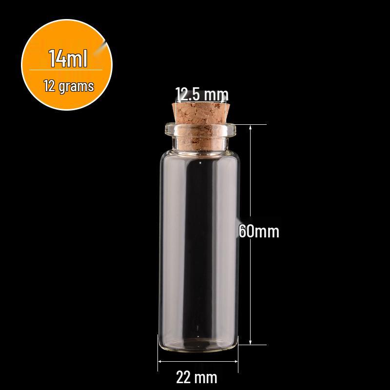 22mm Caliber Transparent Cork Stopper Cylinder Rainbow Glass Wish Bottle