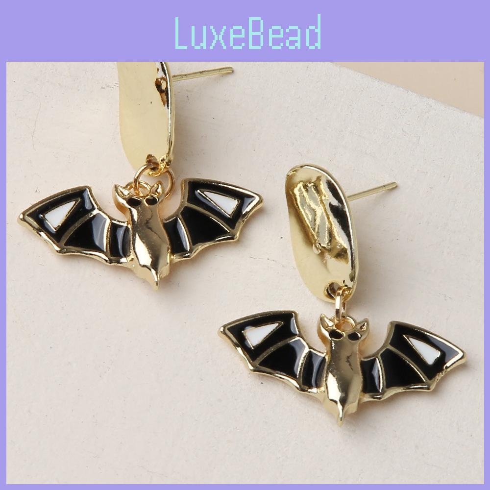 Halloween Bat Pendant Earrings With Electroplated Finish For Party Accessories