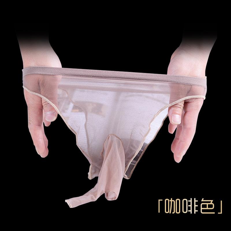 Qinghe Lenjerie de corp pentru bărbați Ciorapi sexuali Tanga Curea sexy Jj Set Pantaloni scurți Ultra-subțiri Slip transparent pentru cuplu