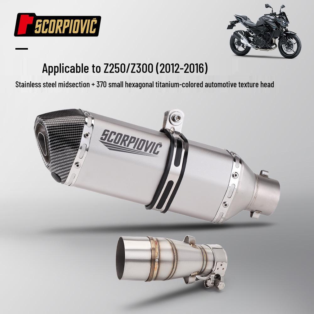 Stainless Steel Mid-Pipe Tailpipe Muffler for Z300/Z250 (2012-2016)