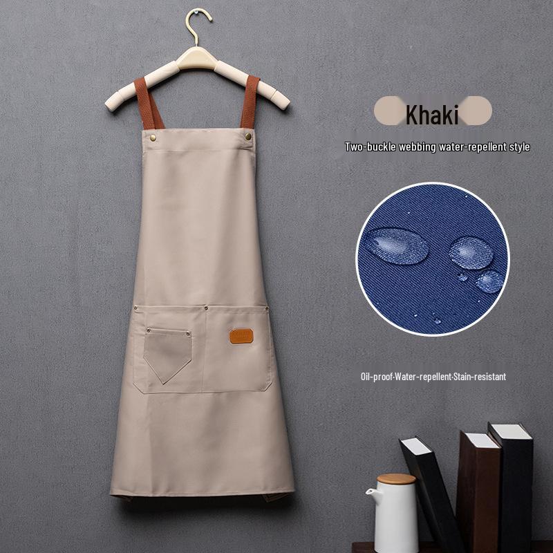 Men's and Women's Solid Color Halter Neck Kitchen Apron with Custom Logo Option