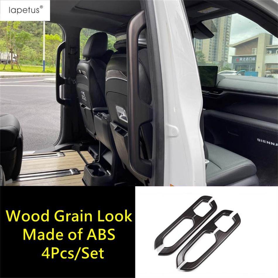 Car Inner Rear Door Armrest Panel Strip Stickers Frame Decoration Cover Trim ABS Accessories For Toyota Sienna XL40  - 2025 Wood Grain Look