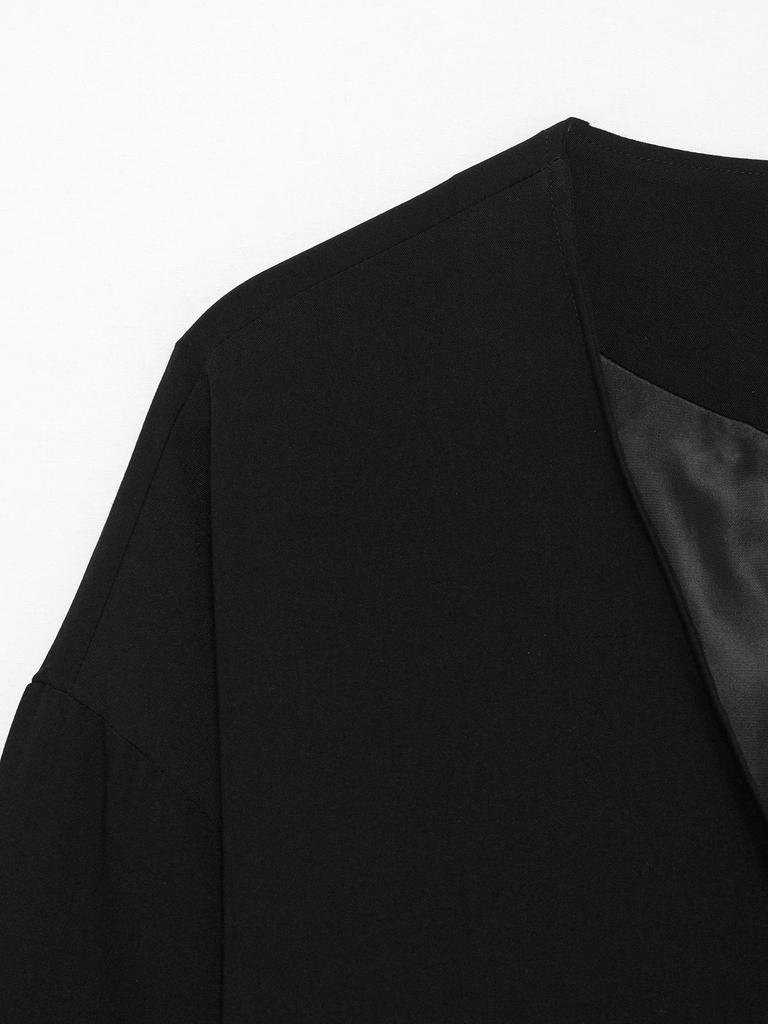 2025 Spring Women's Double-Breasted Kimono-Style Suit Jacket & Pants Set