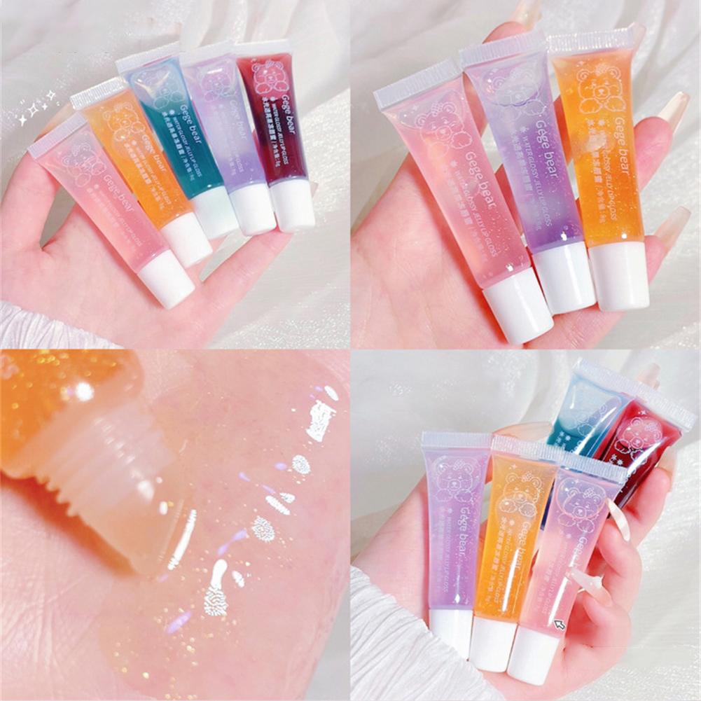 Jelly Lips Water Light Lip Oil Moisturizing Clear Lipgloss Glass Mirror Liquid Lip Balm Anti-Crack Care
