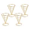 Pizza Cone Display Stainless Steel Ice Cream Cone Holders Metal Fries Stands Waffle Pizza Charcuterie Food Display Stands