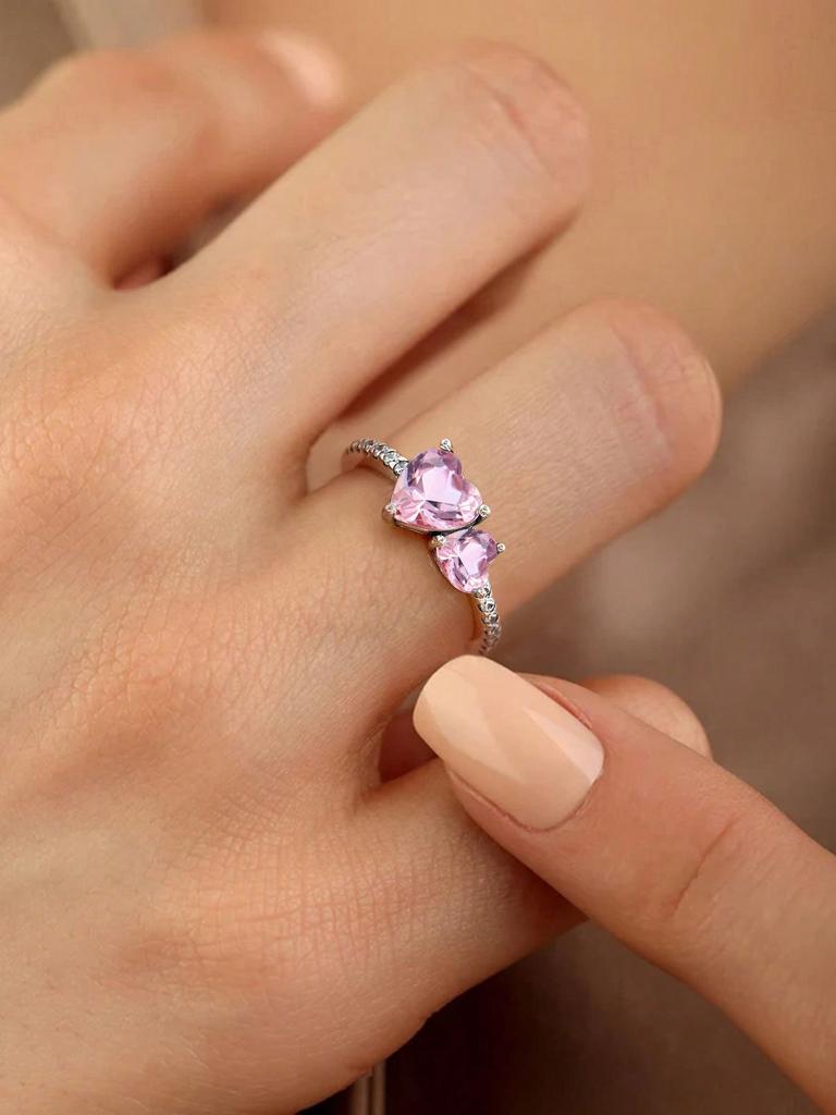 925 Silver Zircon Simplicity Classic Love Heart Ring For Women Engagement Wedding Luxury High Quality Fine Jewelry