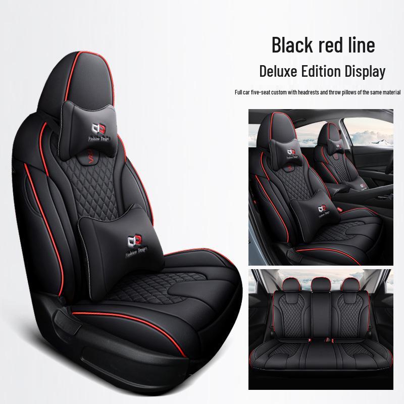 Huse de Scaun Auto din Piele Full-Surround Elantra, Universale, Rezistente la Uzură, pentru Toate Sezoanele, Cinci Locuri.