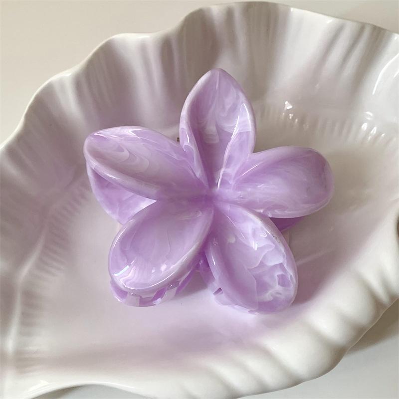Farbverlauf Frangipani Haarspange Damen Vielseitig Süß Resort Fee Haifisch-Clip Vintage Haaraccessoires