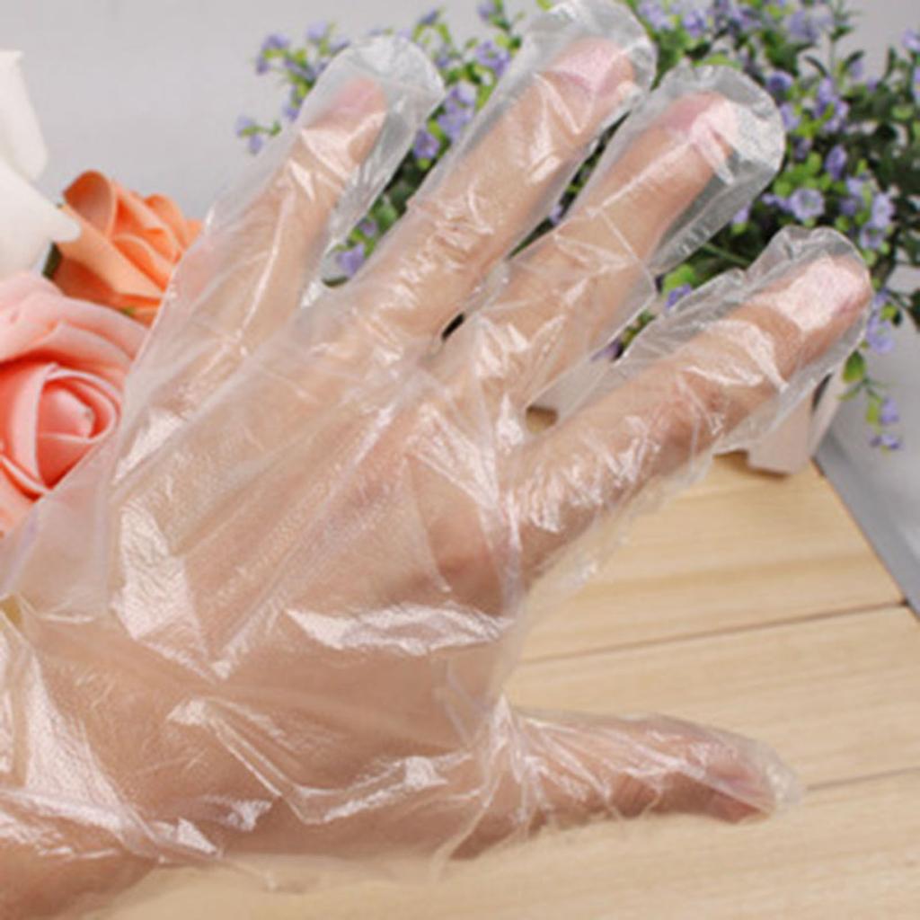 100pcs Plastic Disposable Gloves Transparent Food Handling Gloves for Bulk Food Kitchen Cooking